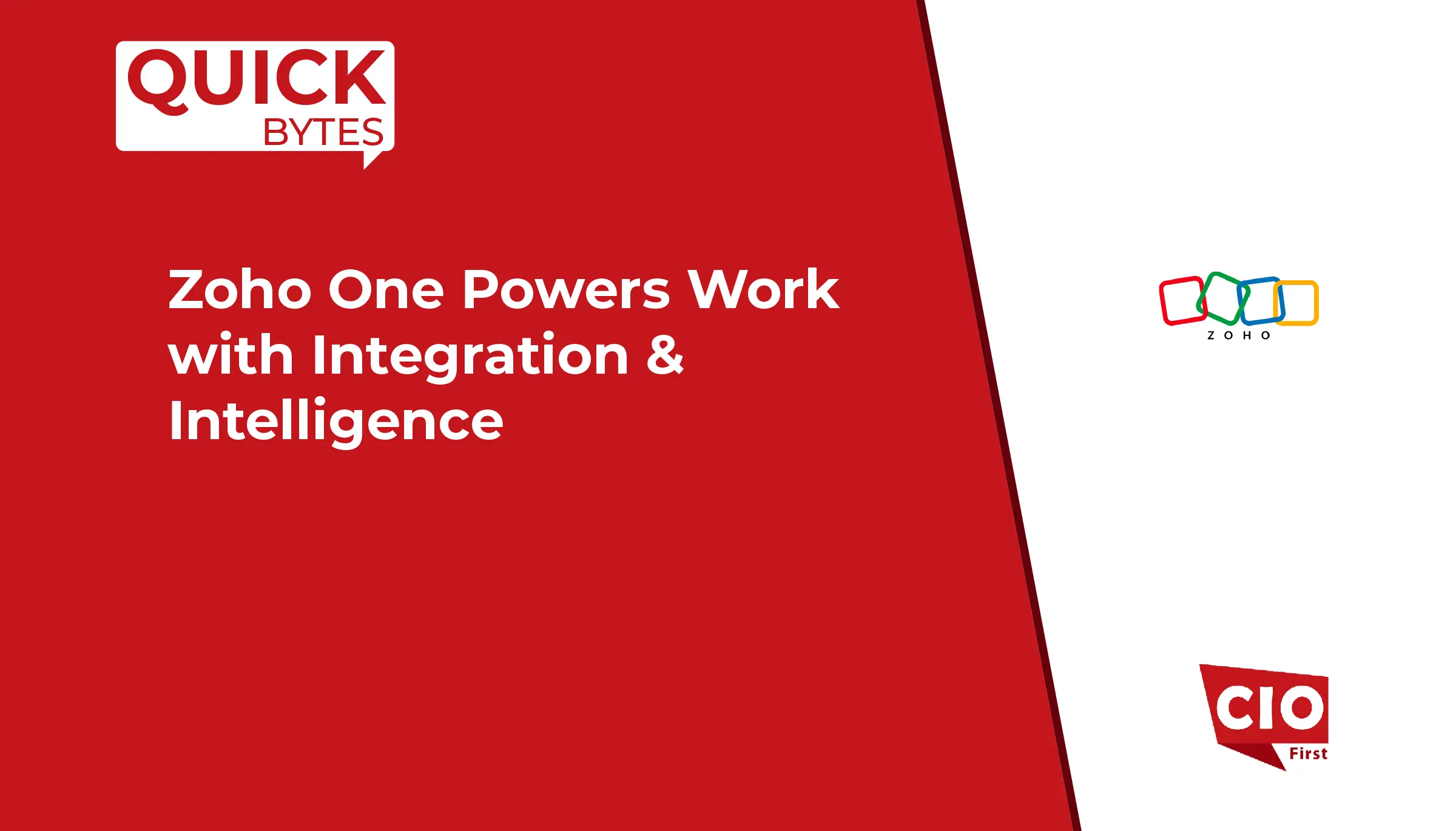Zoho One Powers Work with Integration & Intelligence